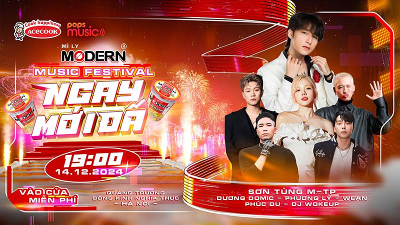 Cơ hội quẩy hết mình tại Modern Music Festival 2024 cùng Sơn Tùng M-TP và dàn line-up chất như nước cất